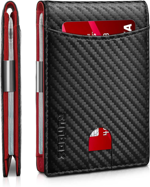 RUNBOX Slim Money Clip Wallets for Men RFID Blocking 11 Card Holder Minimalist Small Leather Bifold Men's Front Pocket Wallet Gift Box...